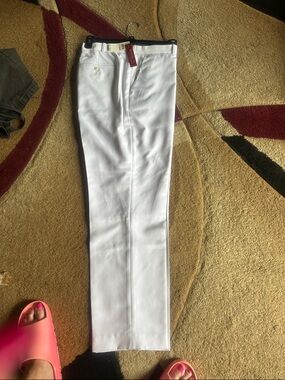 Perry Ellis White Men's Dress Pants - Straight Leg